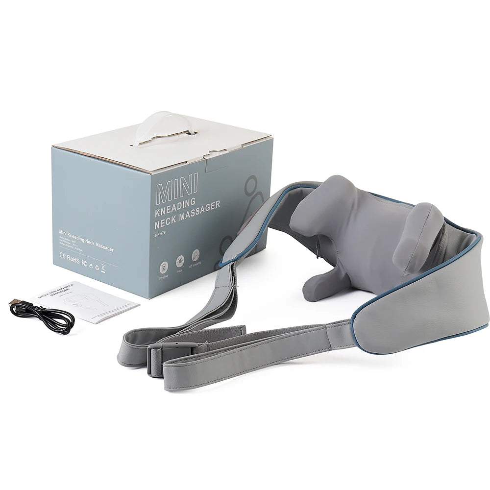 26W Neck and Shoulder Massager Wireless Shoulder and Back Kneading Massage Shawl Trapezius Neck Cervical Masajeador