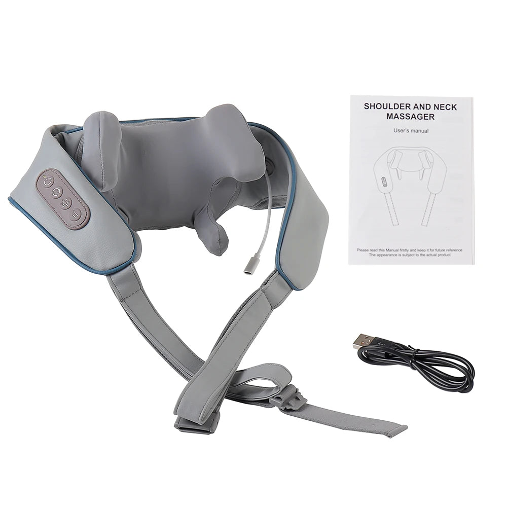26W Neck and Shoulder Massager Wireless Shoulder and Back Kneading Massage Shawl Trapezius Neck Cervical Masajeador